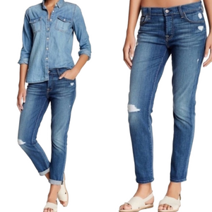 7 for all mankind Josefina distressed button fly jeans size 25 7fam